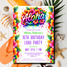 Tropisk Roligt Aloha Birthday Luau Party