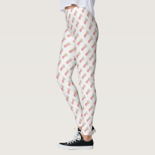 Tropisk rosa ananas leggings