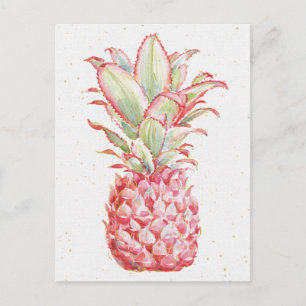 Tropisk rosa ananas vykort