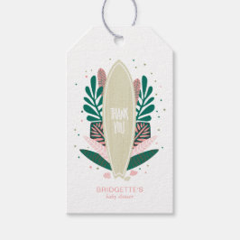 Tropisk Rosa Baby Ombord Presentkort Presentetikett