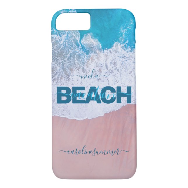 Tropisk Rosa Beach Bermuda Vacation Case-Mate iPhone Skal (Baksida)