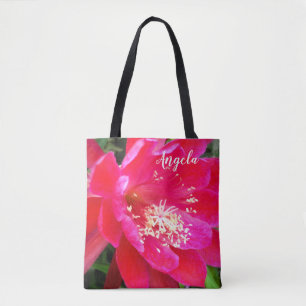Tropisk Rosa Blomma Foto Tygkasse