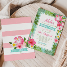 Tropisk Rosa Blommigt Bröllop Möhippa Luau
