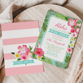 Tropisk Rosa Blommigt Bröllop Möhippa Luau Inbjudningar