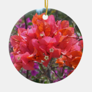 Tropisk Rosa Blommigten Bougainvillea Island Julgransprydnad Keramik