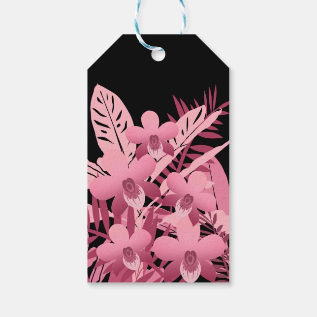Tropisk rosa bouquet presentetikett (Baksidan)