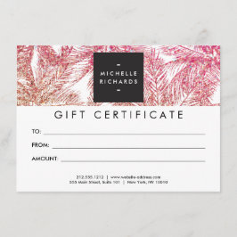 Tropisk Rosa/Bronze Glitter Handflatan Gift Card