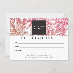 Tropisk Rosa/Bronze Glitter Handflatan Gift Card