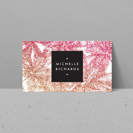 Tropisk Rosa/Bronze Glitter Handflatan Visitkort
