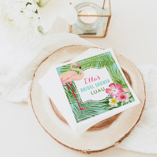 Tropisk Rosa Flamingo Bröllop Möhippa Luau Pappersservett