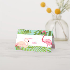 Tropisk Rosa Flamingo Bröllop Placeringskort