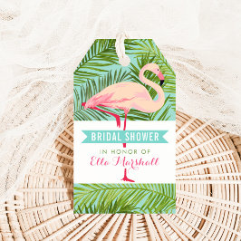 Tropisk Rosa Flamingo Bröllopsduschpresent Presentetikett