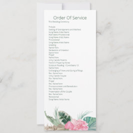 Tropisk Rosa Flamingo Bröllopsordning Inbjudningar