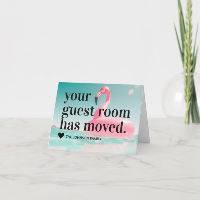 Tropisk Rosa Flamingo Byte av Adress Flytta och Meddelande (Framsida)