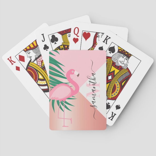 Tropisk Rosa Flamingo Casinokort (Baksidan)