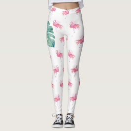 Tropisk Rosa Flamingo Clothing Leggings