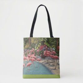 Tropisk Rosa Flamingo Flamboyance Shoulder Tote Tygkasse