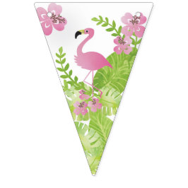 Tropisk Rosa Flamingo-Födelsedagsfest Vimplar
