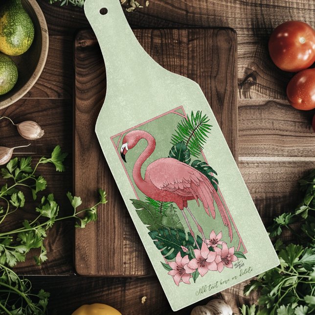Tropisk Rosa Flamingo Gröna Palmblad Lilja (Skapare uppladdad)