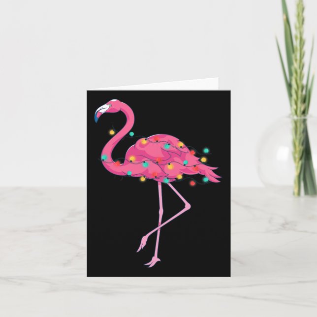Tropisk Rosa Flamingo Hawaii Summer Julafton Chris Kort (Framsida)