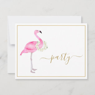 Tropisk Rosa Flamingo Ingen gåva Party Inbjudningar