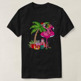 Tropisk Rosa Flamingo-jul i juli Sommar T Shirt