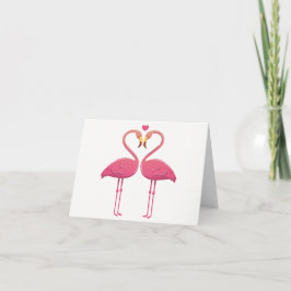 Tropisk Rosa Flamingo Kärlek Hej Thinking Kort