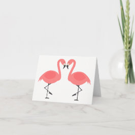 Tropisk Rosa Flamingo Kärlek Hej Thinking Kort