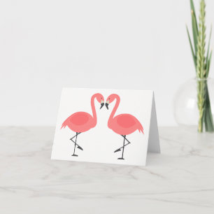 Tropisk Rosa Flamingo Kärlek Hej Thinking Kort