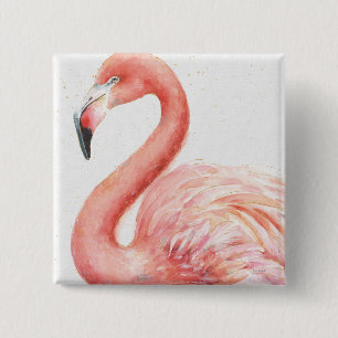 Tropisk rosa Flamingo Knapp