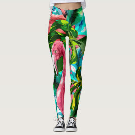 Tropisk rosa flamingo Leggings