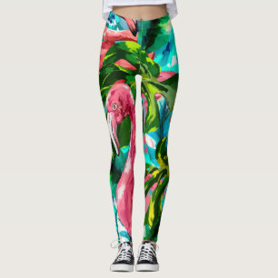 Tropisk rosa flamingo Leggings