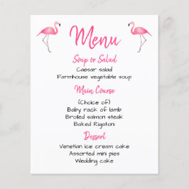 Tropisk Rosa Flamingo Menu Bröllop Möhippa