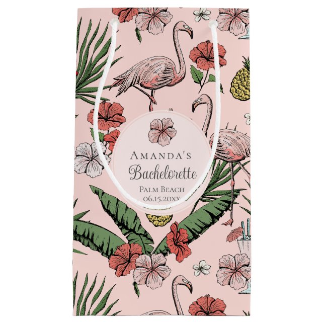 Tropisk Rosa Flamingo och Hibiscus Bachelorette (Framsidan)