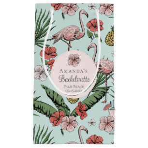 Tropisk Rosa Flamingo och Hibiscus Bachelorette