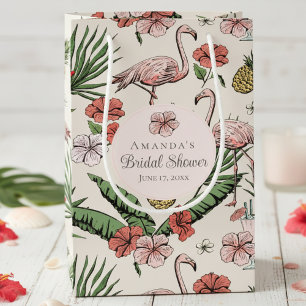 Tropisk Rosa Flamingo och Hibiskus Bröllopsdusch