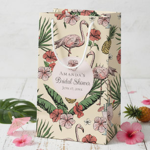 Tropisk Rosa Flamingo och Hibiskus Bröllopsdusch