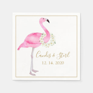 Tropisk Rosa Flamingo och Magnolias Bröllop Pappersservett