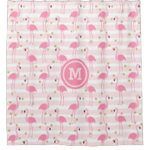 Tropisk Rosa Flamingo Rand Monogram 