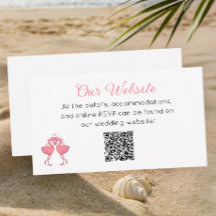 Tropisk Rosa Flamingo Strand Luau Bröllopswebbplat