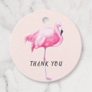 Tropisk rosa flamingo tack bröllop gåvor etiketter