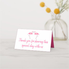 Tropisk Rosa Flamingo Tack Bröllopsfest Placeringskort