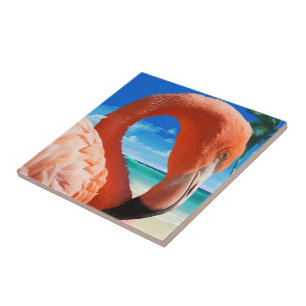 Tropisk Rosa Flamingo Tile Trivet Kakelplatta