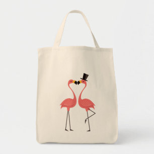 Tropisk Rosa Flamingos - Bröllop, Möhippa Tygkasse