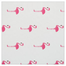 Tropisk Rosa Flamingos på White Tyg