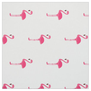 Tropisk Rosa Flamingos på White Tyg