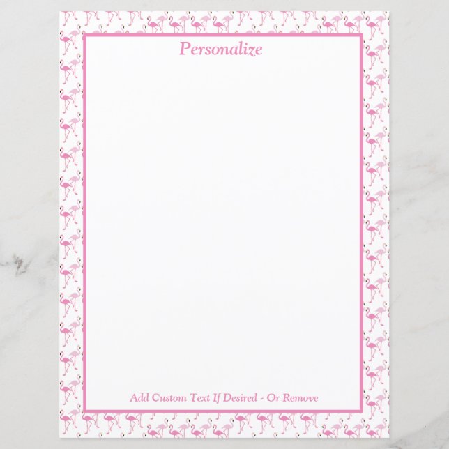 Tropisk Rosa Flamingos Personalize Stationery (Framsida)