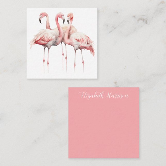 Tropisk Rosa Flamingos Personlig Anteckningskort (Fram/baksida)