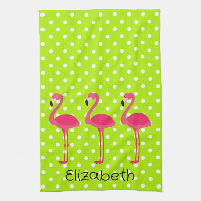 Tropisk Rosa Flamingos Personlig Kitchen Towel Kökshandduk (Vertikal)