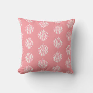 Tropisk Rosa Handflatan Löv Mönster Flamingo Kudde